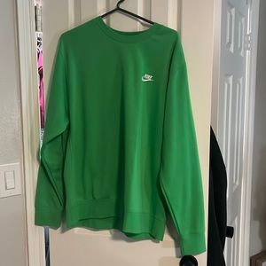 Green Nike crew